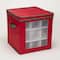 Household Essentials Red & Green Ornament Storage Box with Window